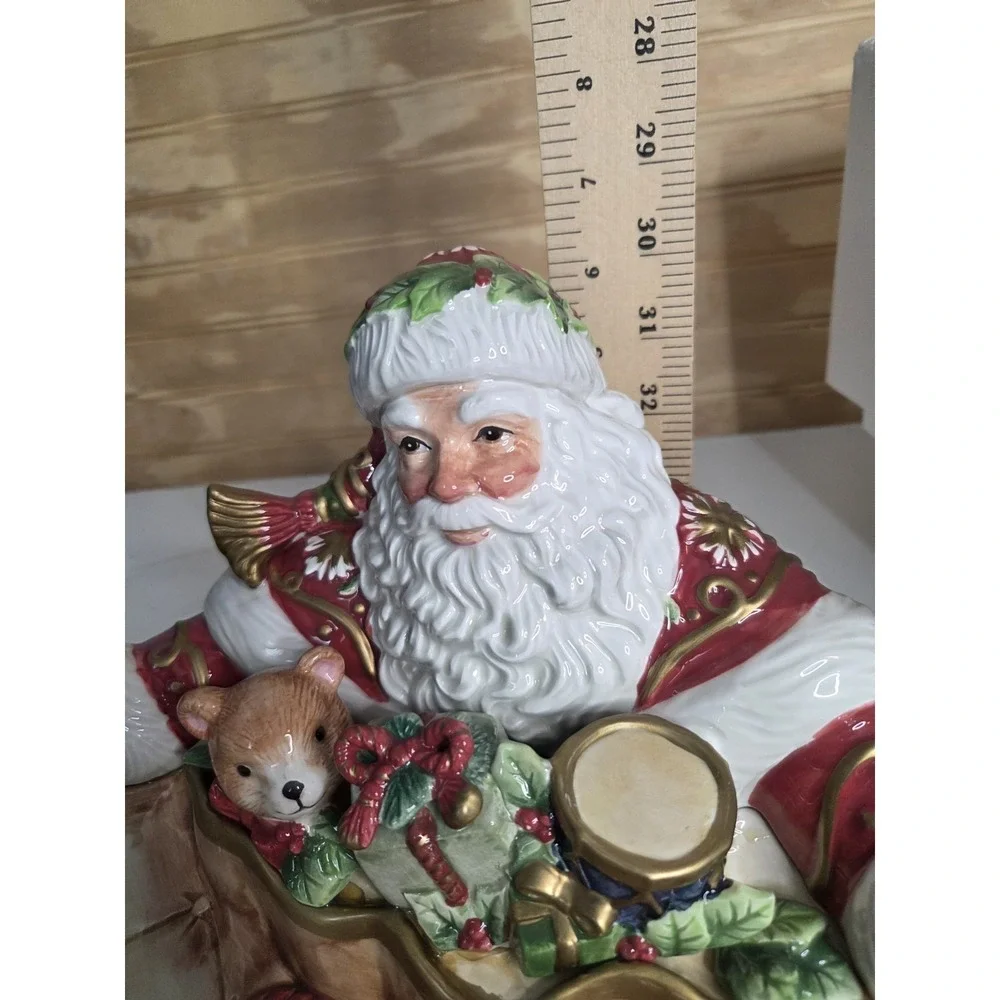 Fitz And Floyd Holiday Home Santa Server Serving‎ Bowl Platter Vintage XLarge